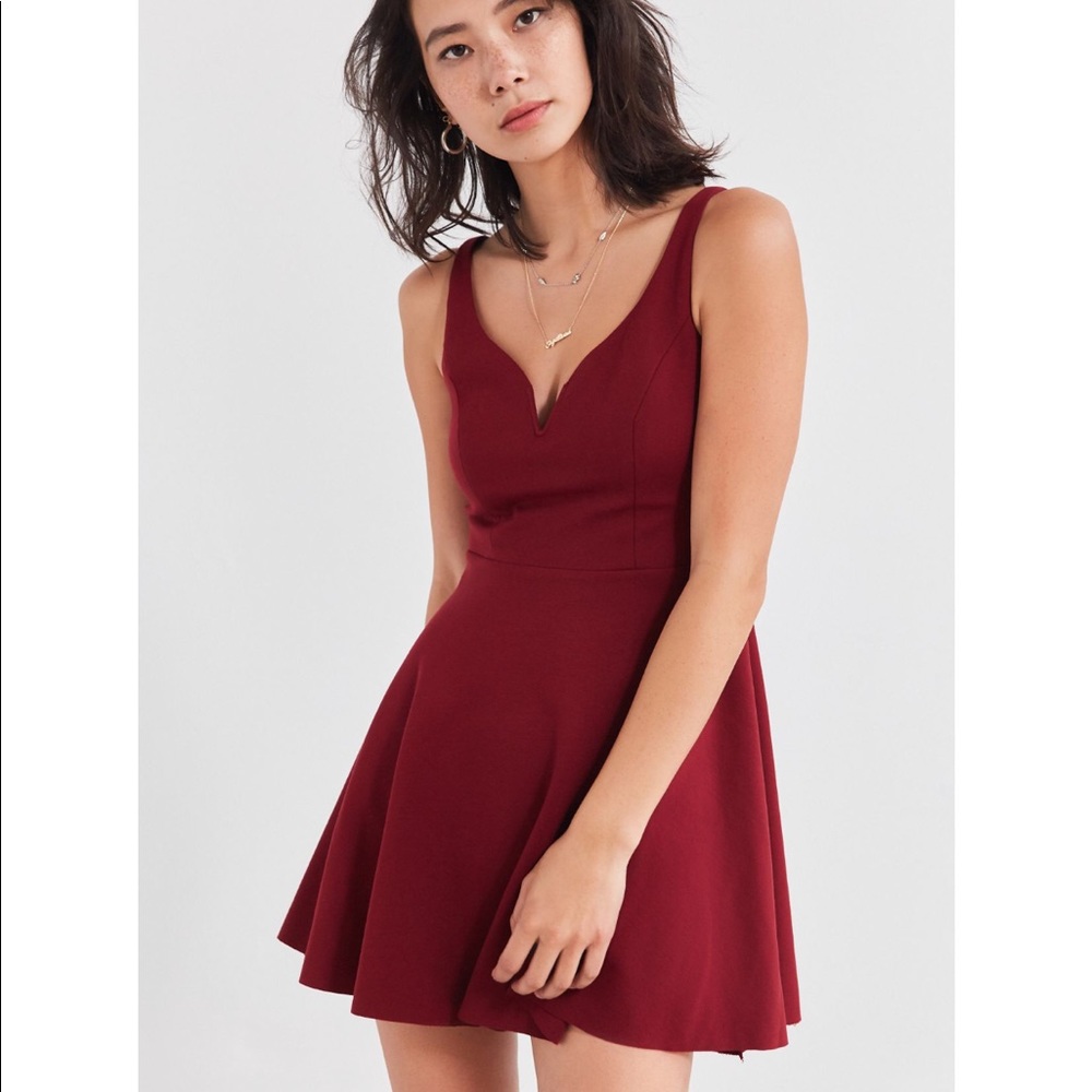 Kimchi Blue Maroon Sweetheart mini dress